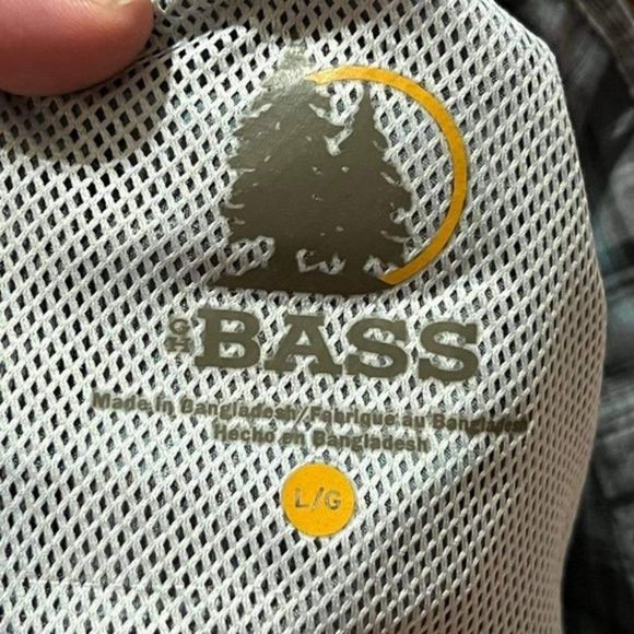 G.H. Bass Mens Gray Plaid Long Sleeve Collared Outdoor Button Up Shirt Sz Large - Picture 6 of 13